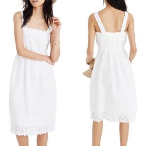 Madewell eyelet lace tiered midi dress NWT
